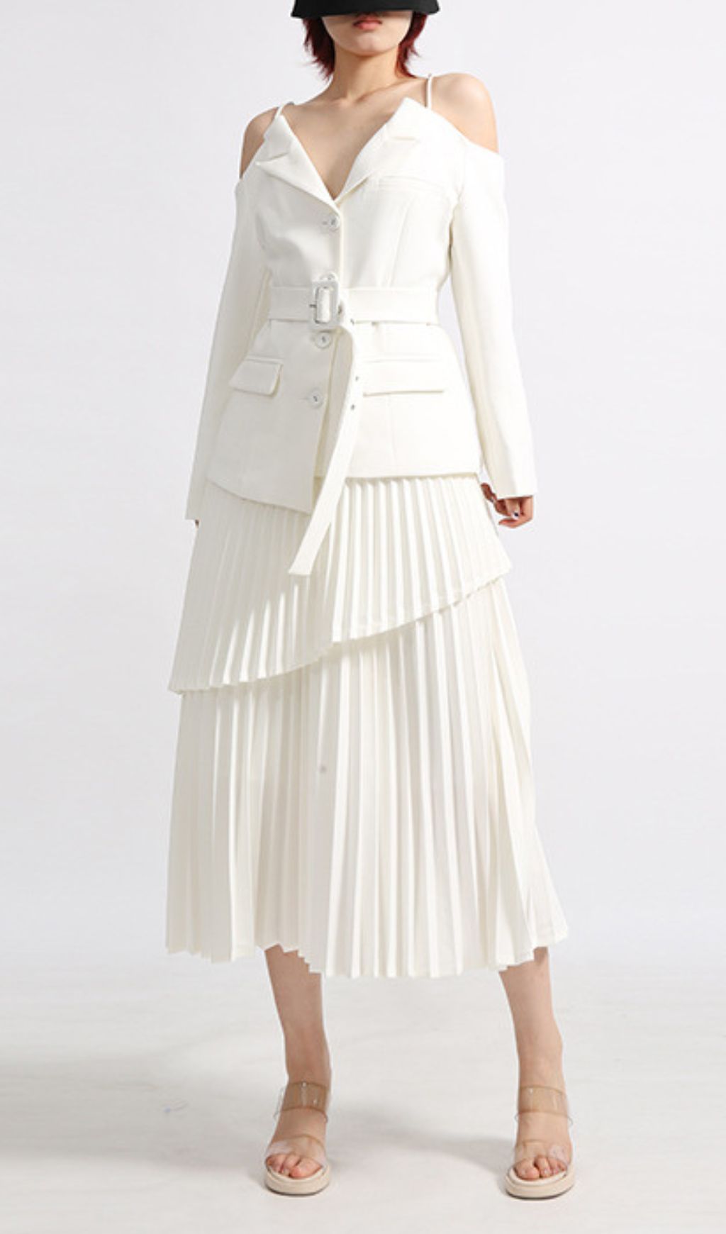 Eluana White Pleated Skirt Set Flowering Girl