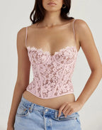 Rose Lace Underwired Corset Flowering Girl