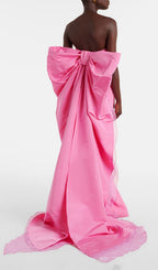 Jaiden Pink Strapless Bow Maxi Dress Flowering Girl