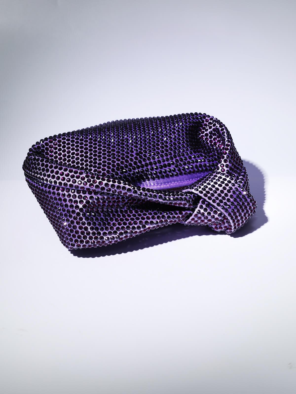 Embellished Tote Bag In Purple Flowering Girl