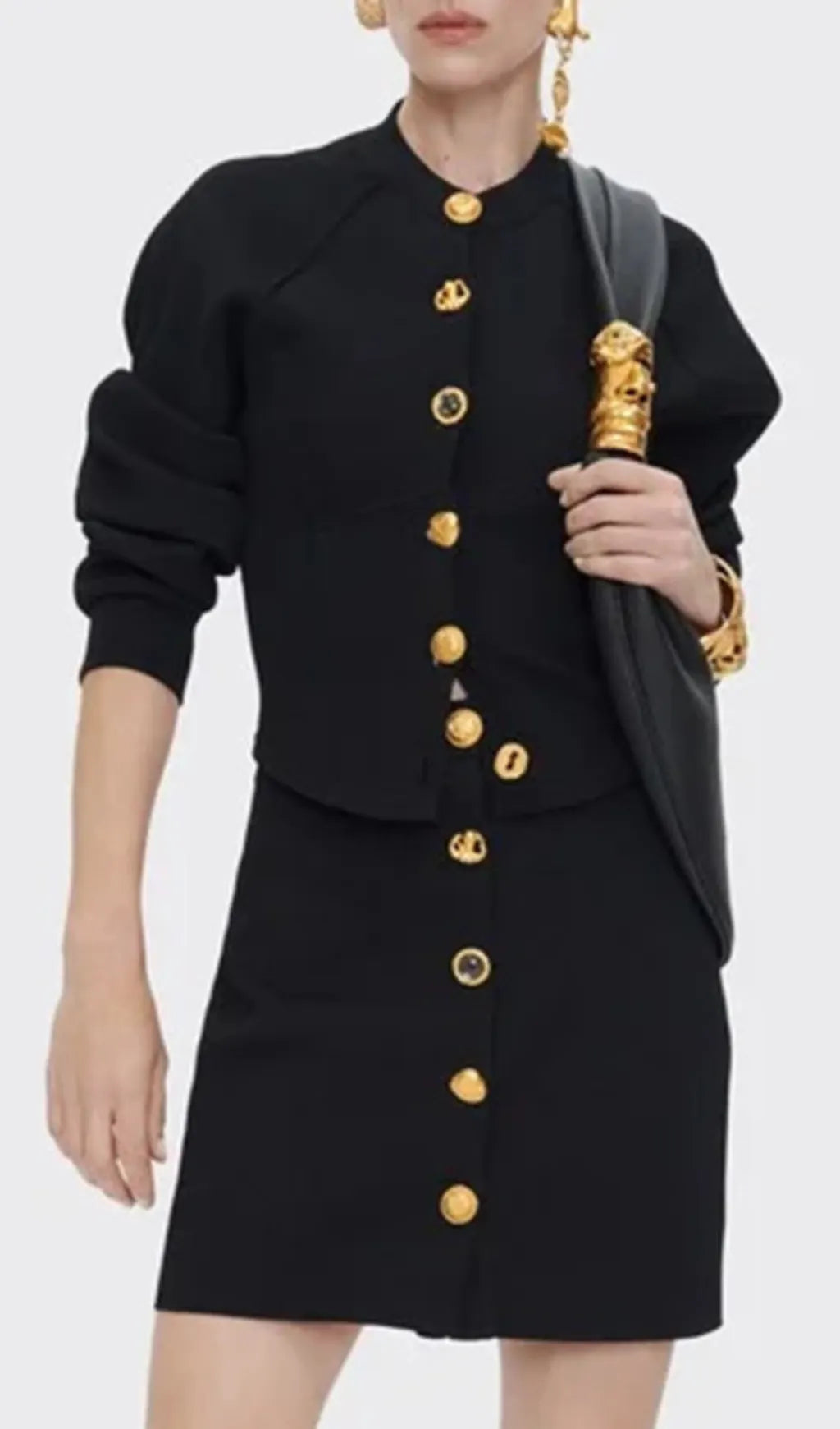 Girolamo Button Coat & Mini Skirt Set Flowering Girl