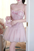 Bow Tulle Corset Mini Dress Flowering Girl