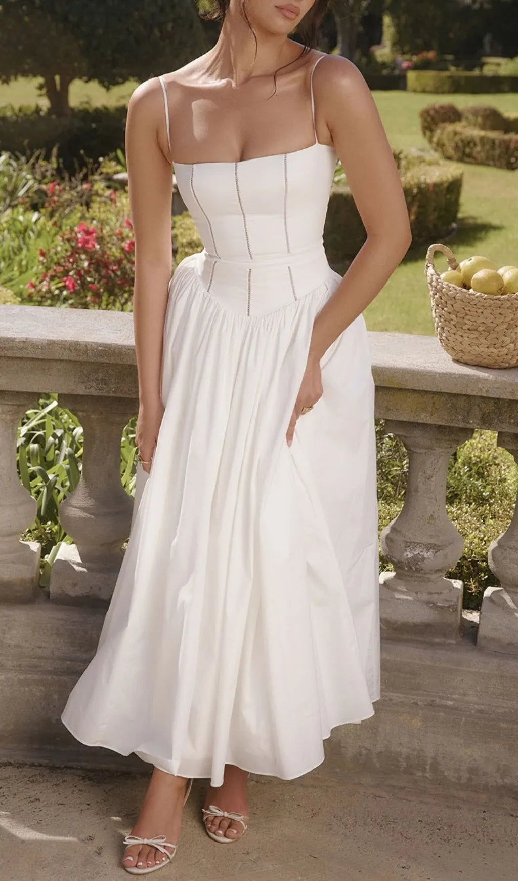 Ashira White Maxi Dress Flowering Girl