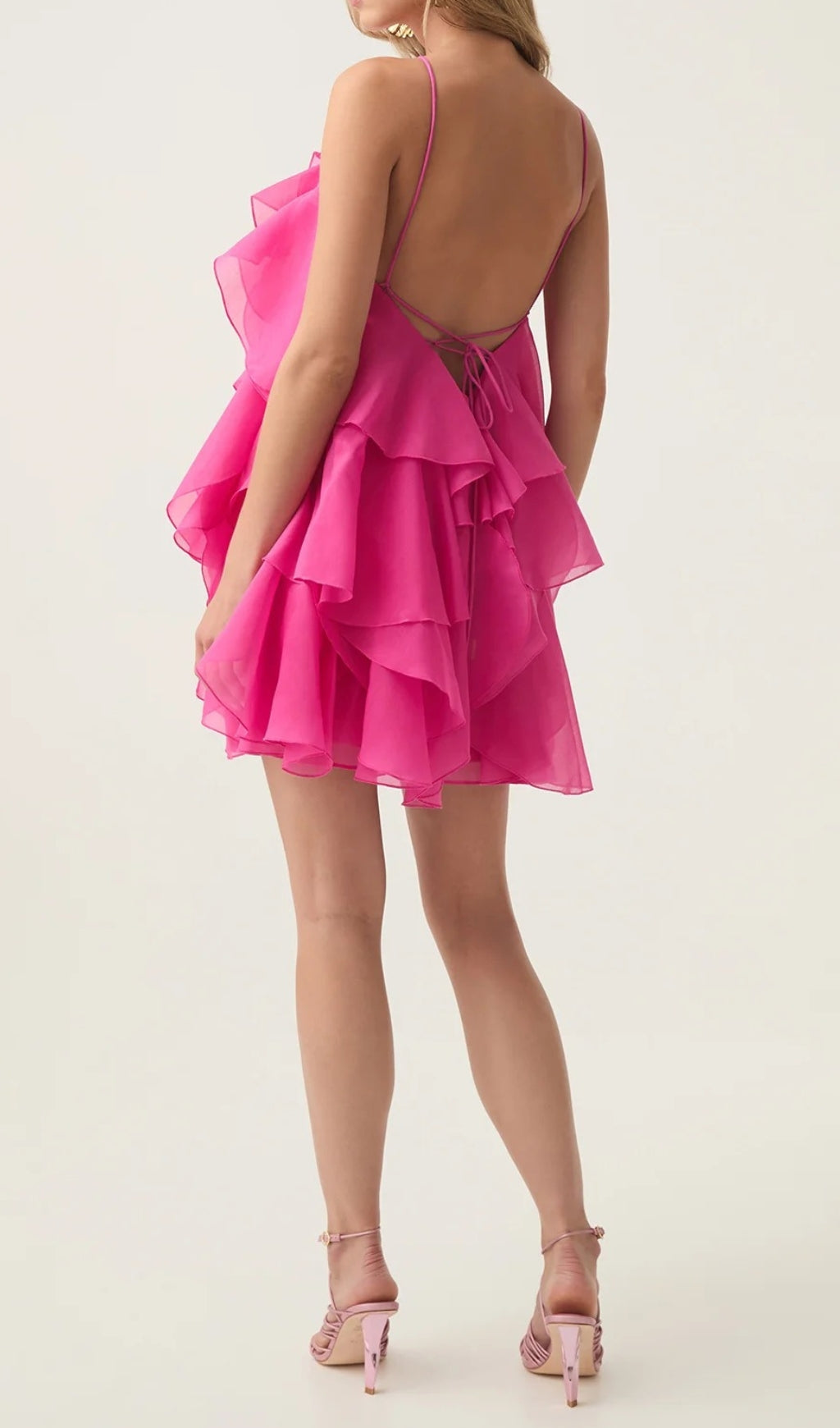 Pandorea Fuchsia Rose Layered Mini Dress Flowering Girl