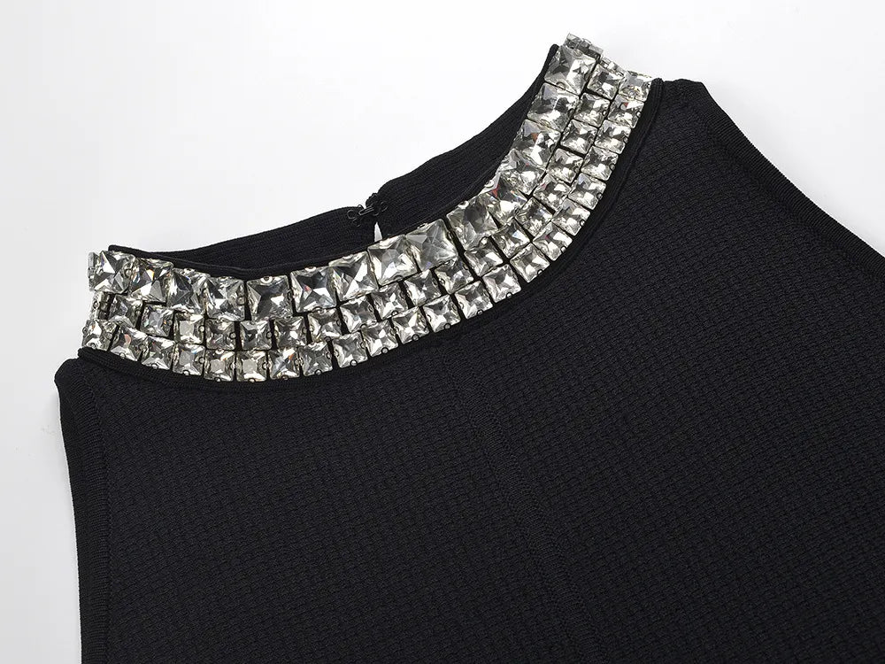 Rhinestone Collar Short Dress Flowering Girl