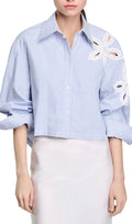 Embellished Cutout Shirt Flowering Girl