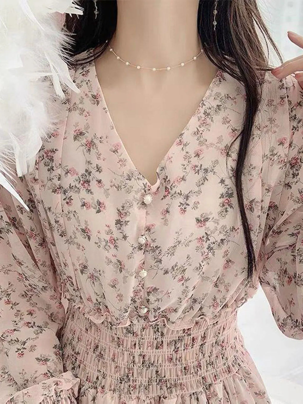 Janet Classic Floral Ruffle Chiffon Dress-Yellow Flowering Girl