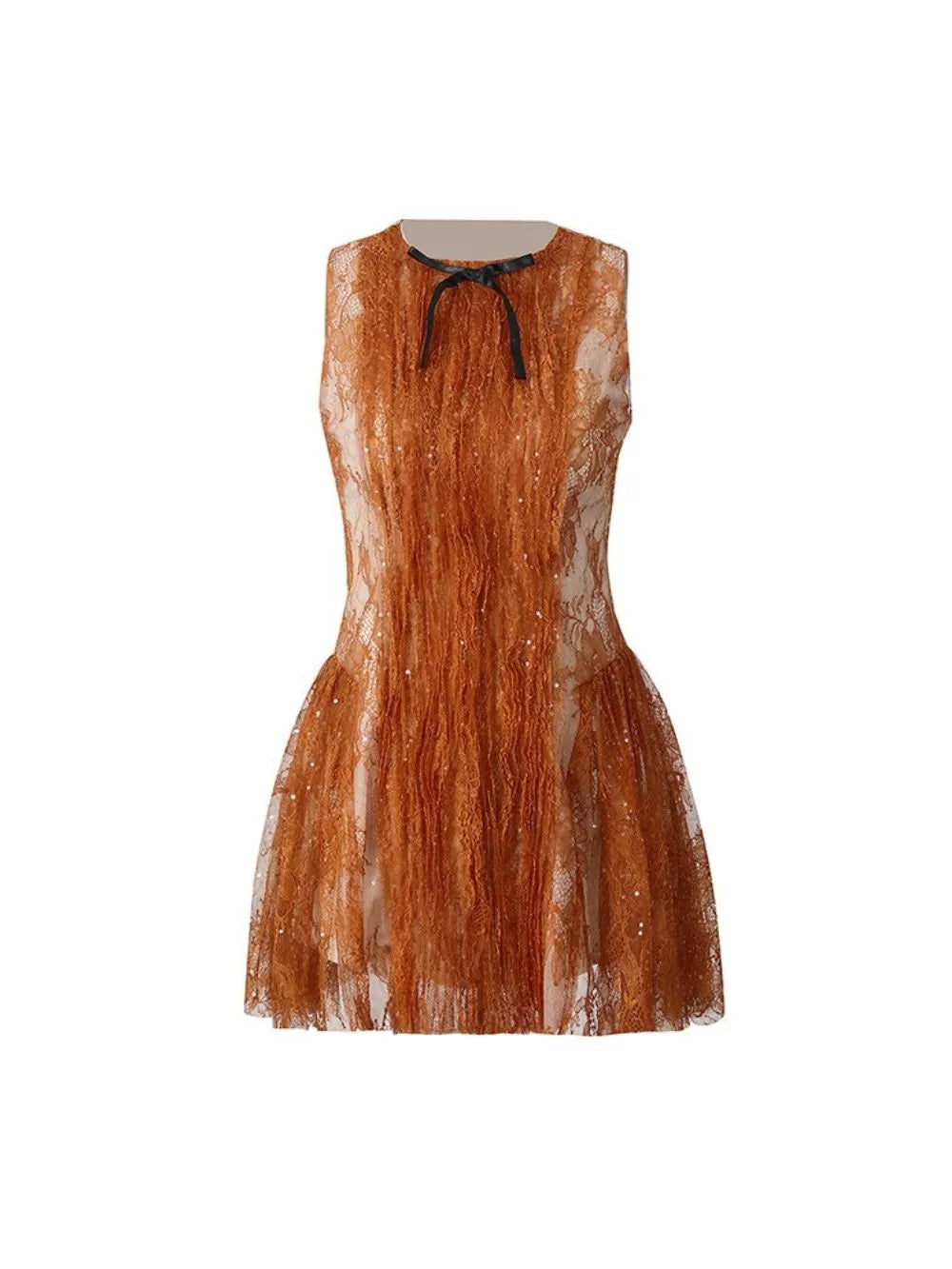 Mared Sleeveless Lace Sequin Mini Dress Flowering Girl