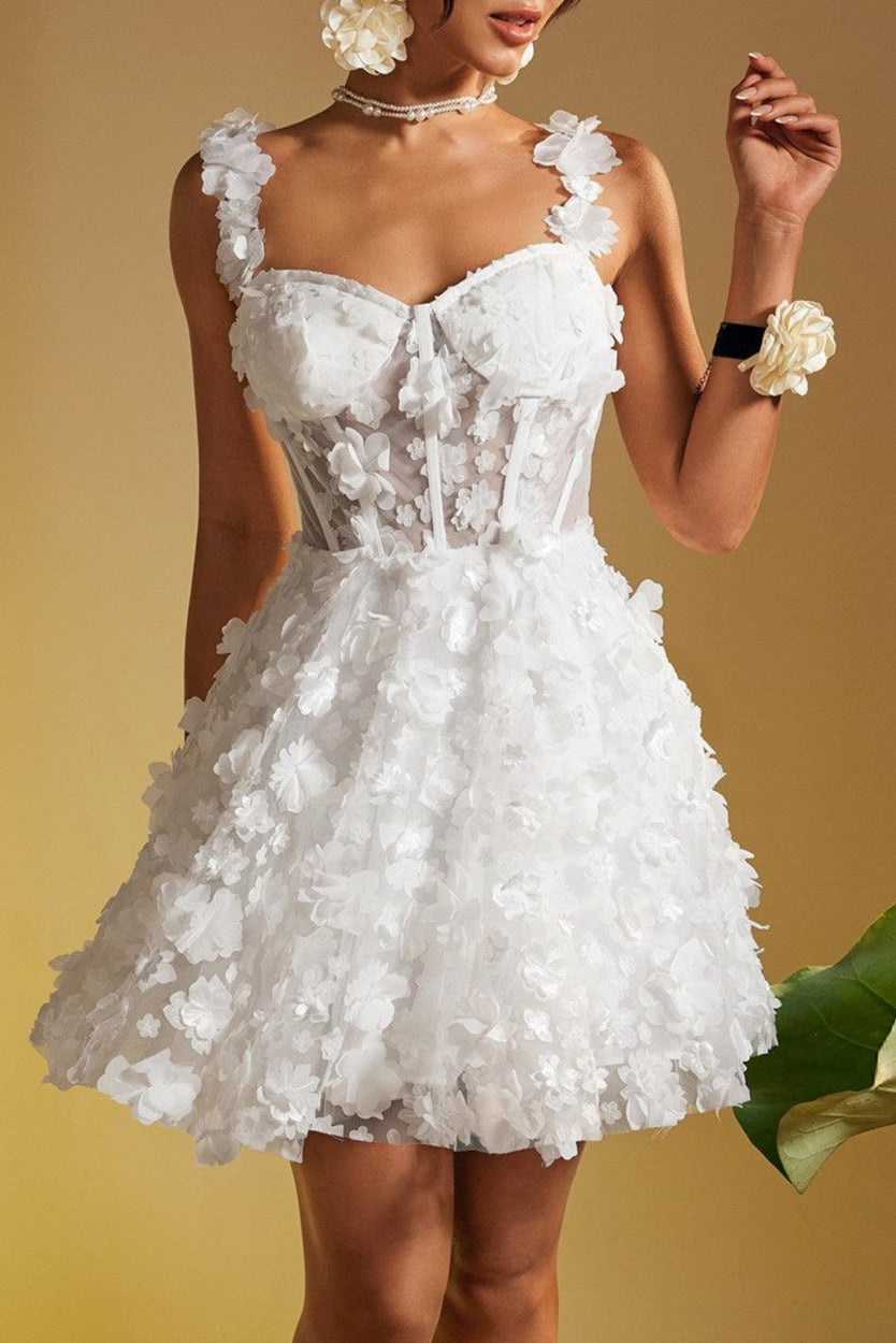 Magni Spaghetti Flower Mini Dress Flowering Girl