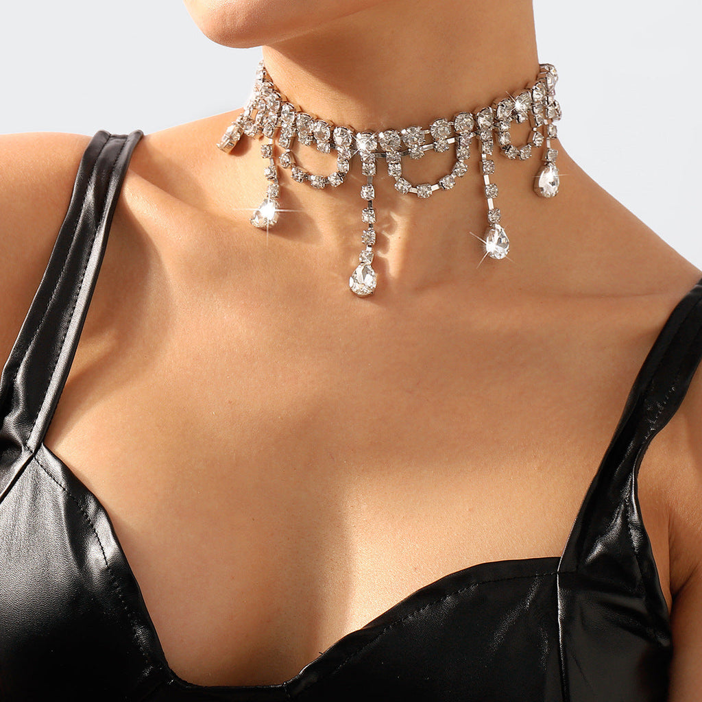 Silver Rhinestone Tassel Claw Chain Flowering Girl