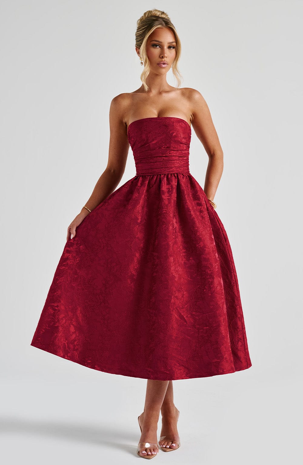 Saoirse Midi Dress - Red Flowering Girl