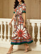 Marixa Printed Midi Dress Flowering Girl