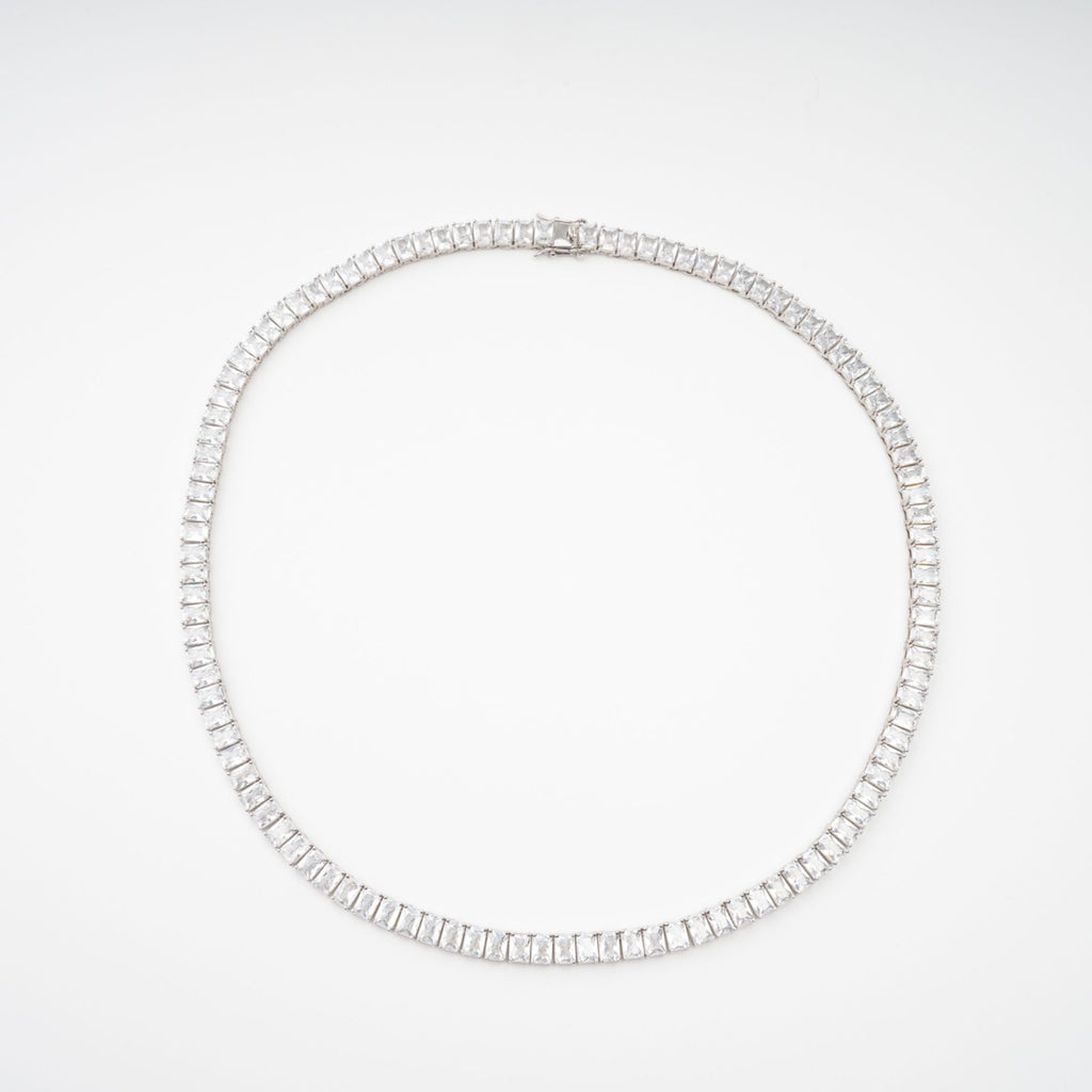 Florence Silver Tone Crystal Embellished Necklace Flowering Girl
