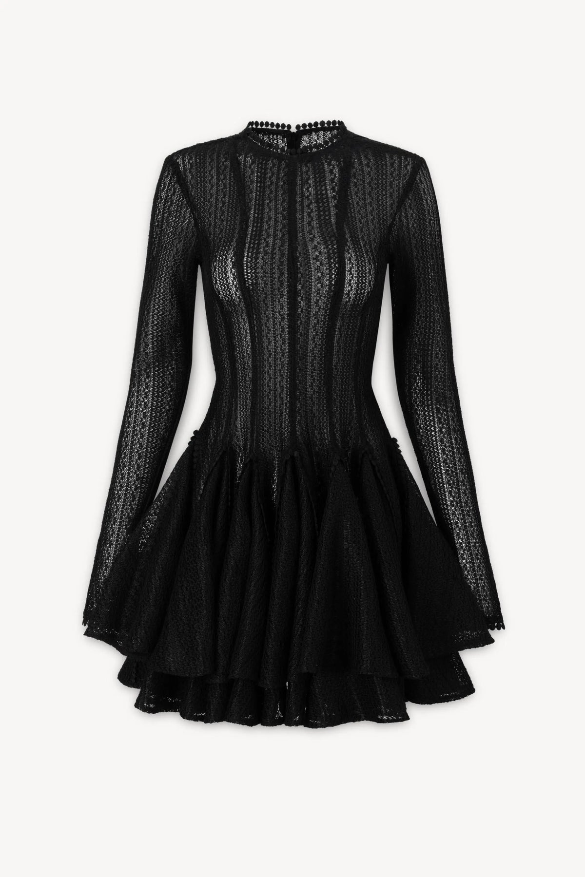 Giana Long Sleeve Crochet Mini Dress Flowering Girl