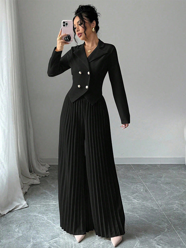 Black Long-Sleeved Suit Flowering Girl