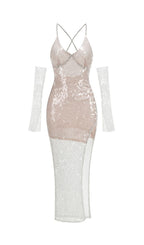 Gerd Sequin Slit Maxi Dress Flowering Girl