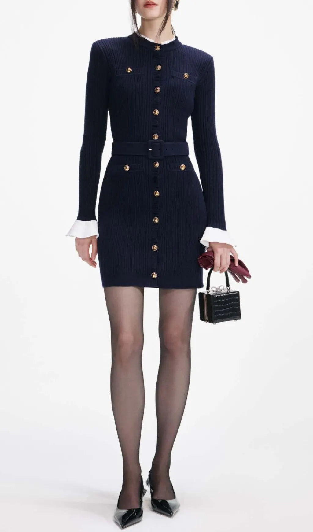 Heather Knit Long Sleeve Mini Dress Flowering Girl