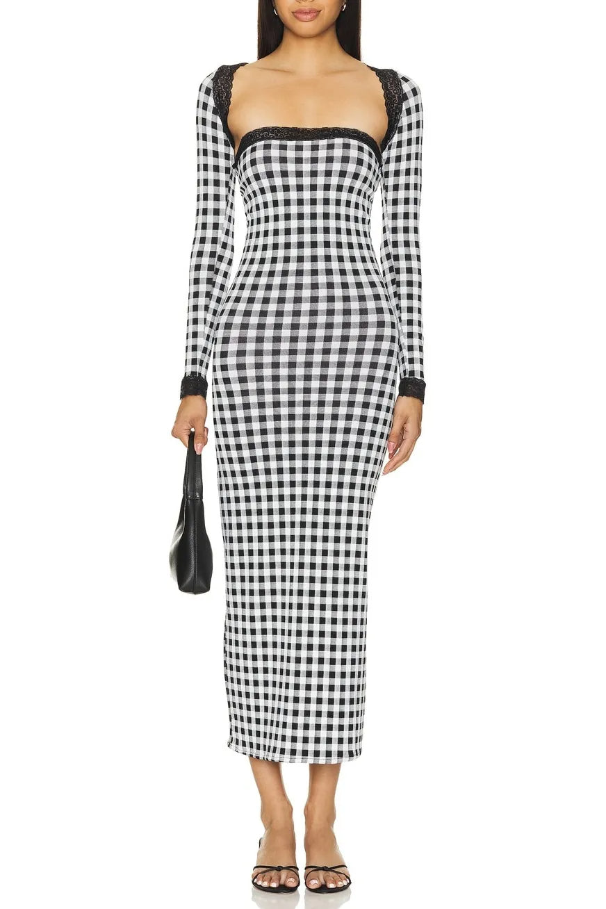 Vanessa Gingham Print Dress Set Flowering Girl
