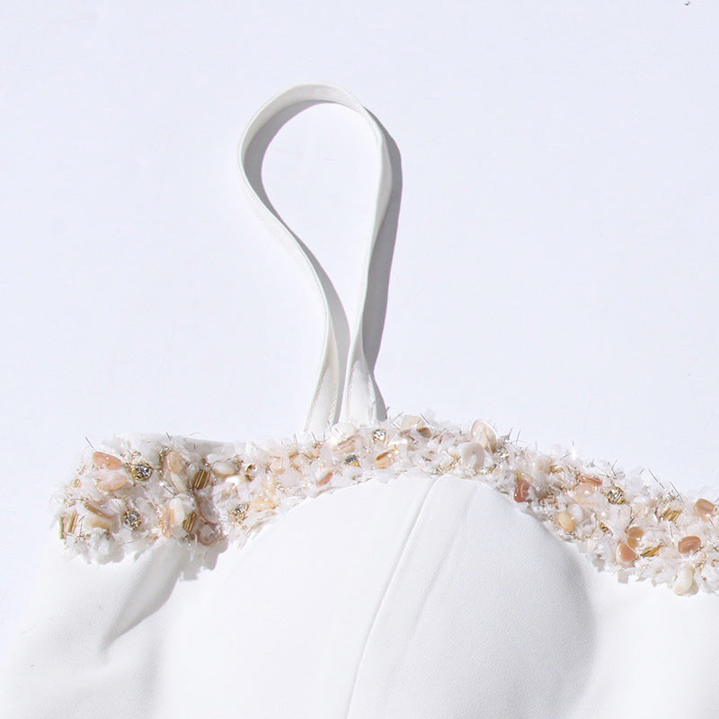 Doruk White Embellished Two-Piece Set Flowering Girl