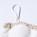 Doruk White Embellished Two-Piece Set Flowering Girl