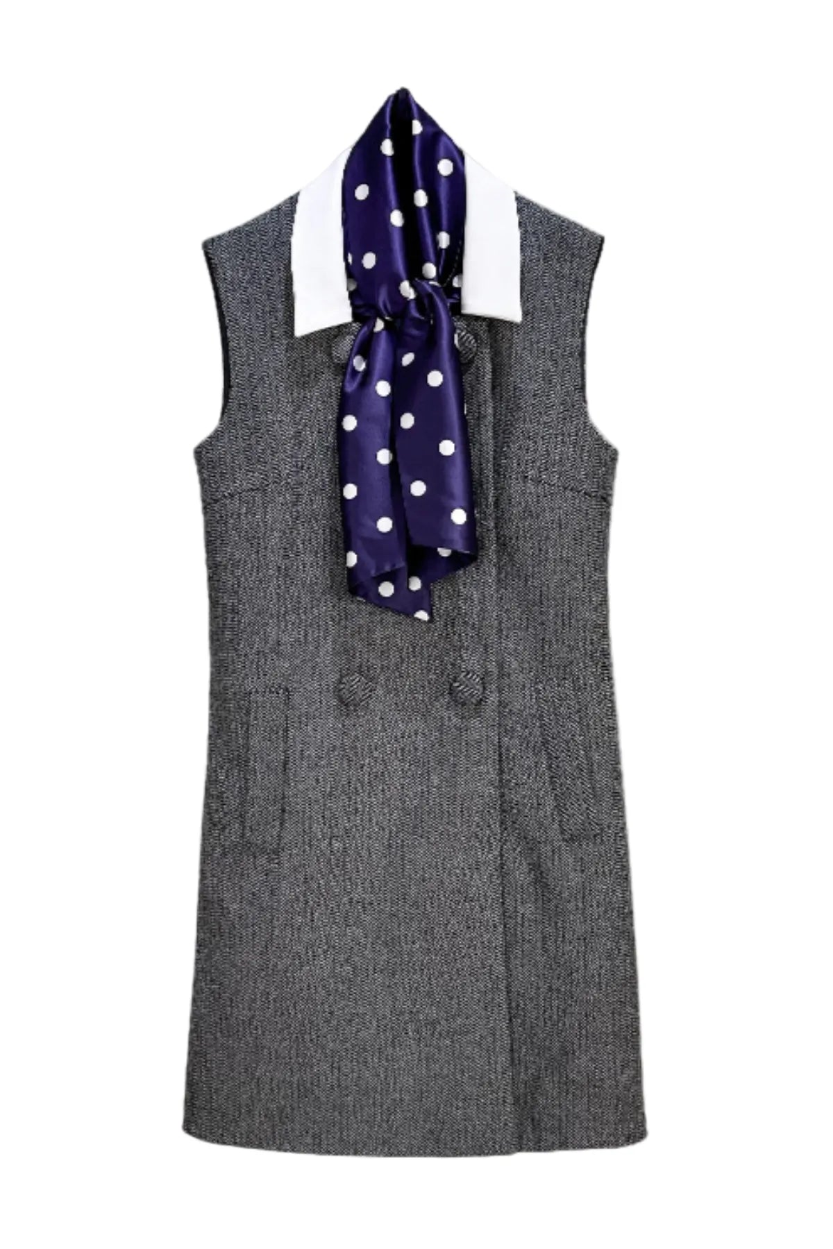Euryda Herringbone Scarf Sleeveless Mini Dress Flowering Girl