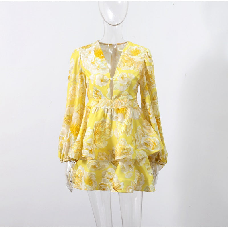 Ricardo Floral Print Mini Dress Flowering Girl