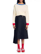 Long Asymmetrical Pleated Skirt Flowering Girl