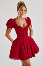 Annie Mini Dress - Red Flowering Girl