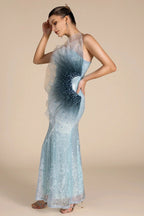 Alyssa Samira Gradient Embellished Mermaid Maxi Dress Flowering Girl