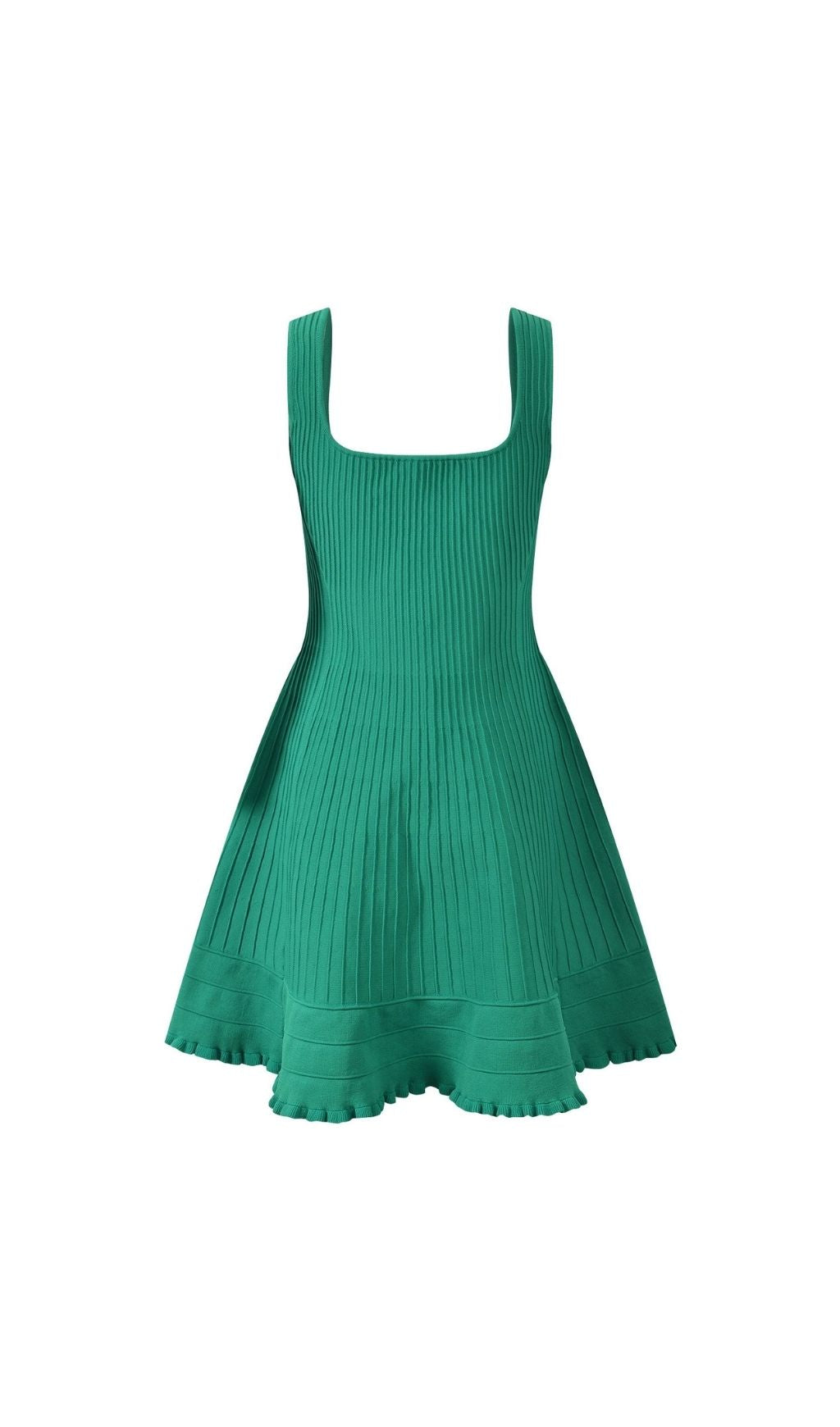 Green Short Knit Dress Flowering Girl