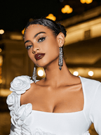 Lusen Triangle Tassel Earrings Flowering Girl