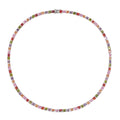 Avril Multicolor Square Cut Crystal Embellished Necklace Flowering Girl