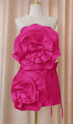 Achlys Rose Red Flower Bind Mini Dress Flowering Girl