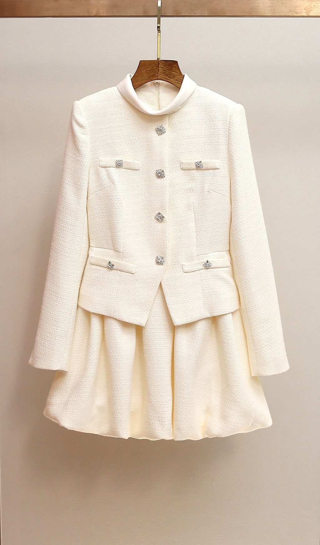Jenner White Long Sleeve Mini Dress Flowering Girl
