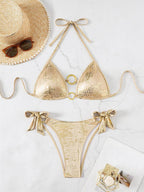 Leeza Gold Bikini Two-Piece Set Flowering Girl