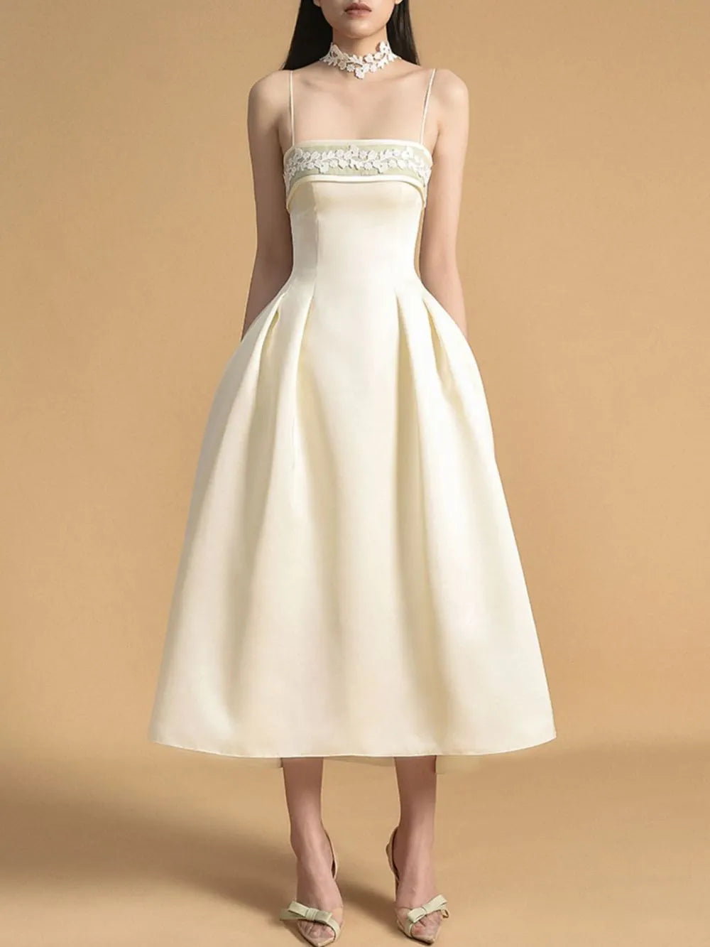 Marya Spaghetti Midi Dress Flowering Girl