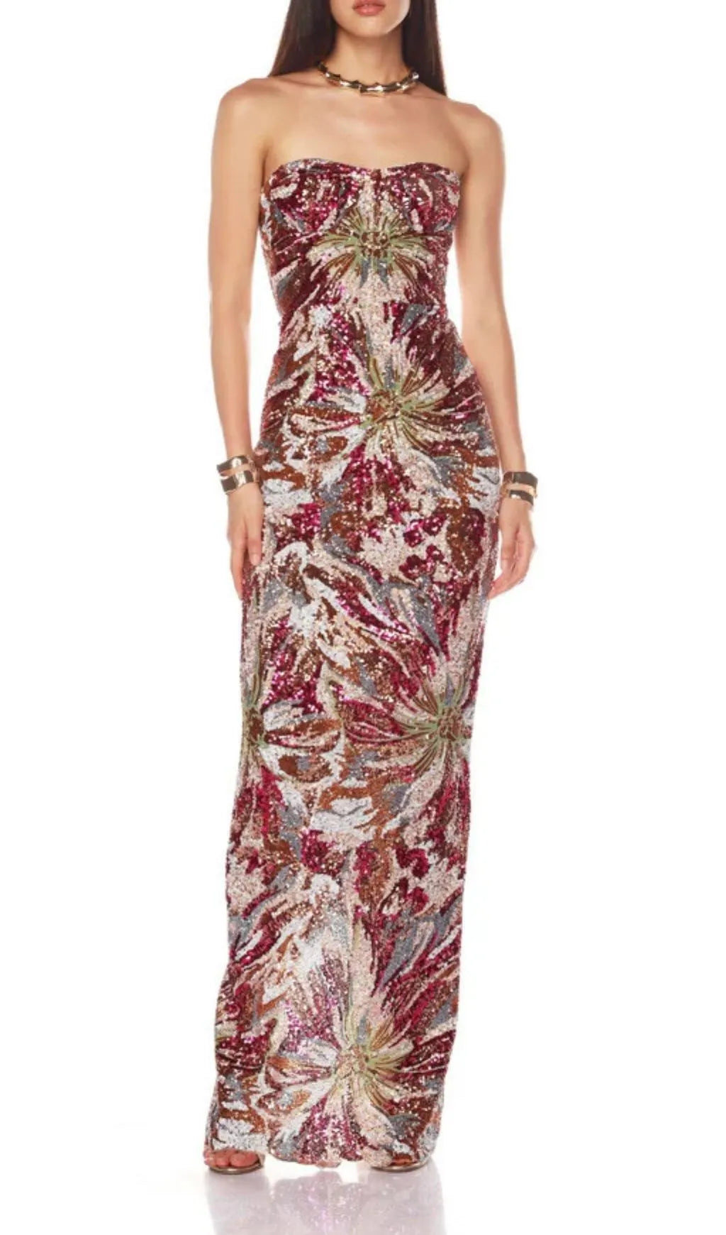 Karise Strapless Sequin Maxi Dress Flowering Girl