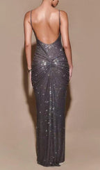 Itziar Diamante Ruched Maxi Dress Flowering Girl