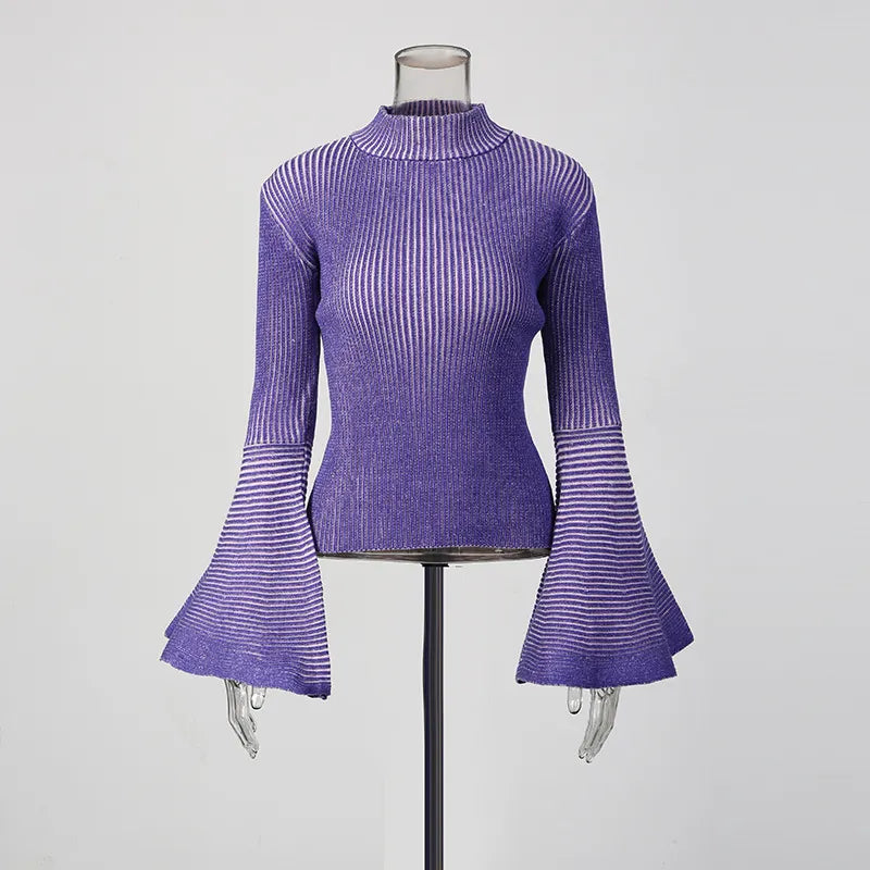 Janli Flared Sleeve Sweater Flowering Girl