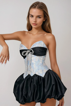 Bethari Strapless Corset Puffy Mini Dress Flowering Girl