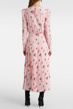 Jutalak Rose Print Pleated Midi Dress Flowering Girl