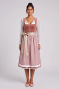 Dusty Rose Velvet Bodice a-Line Dirndl Dress Flowering Girl