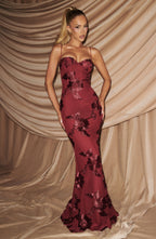 Nefertiti Maxi Dress - Burgundy Flowering Girl