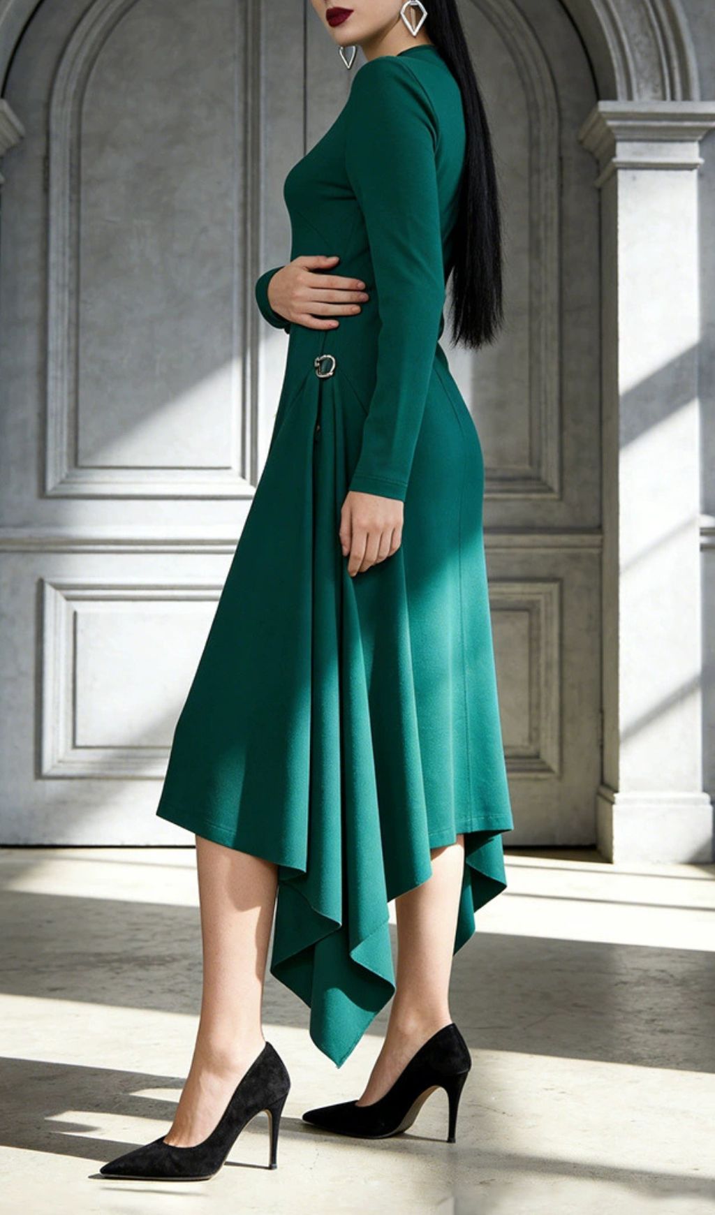 Johnna Long Sleeve Midi Dress Flowering Girl