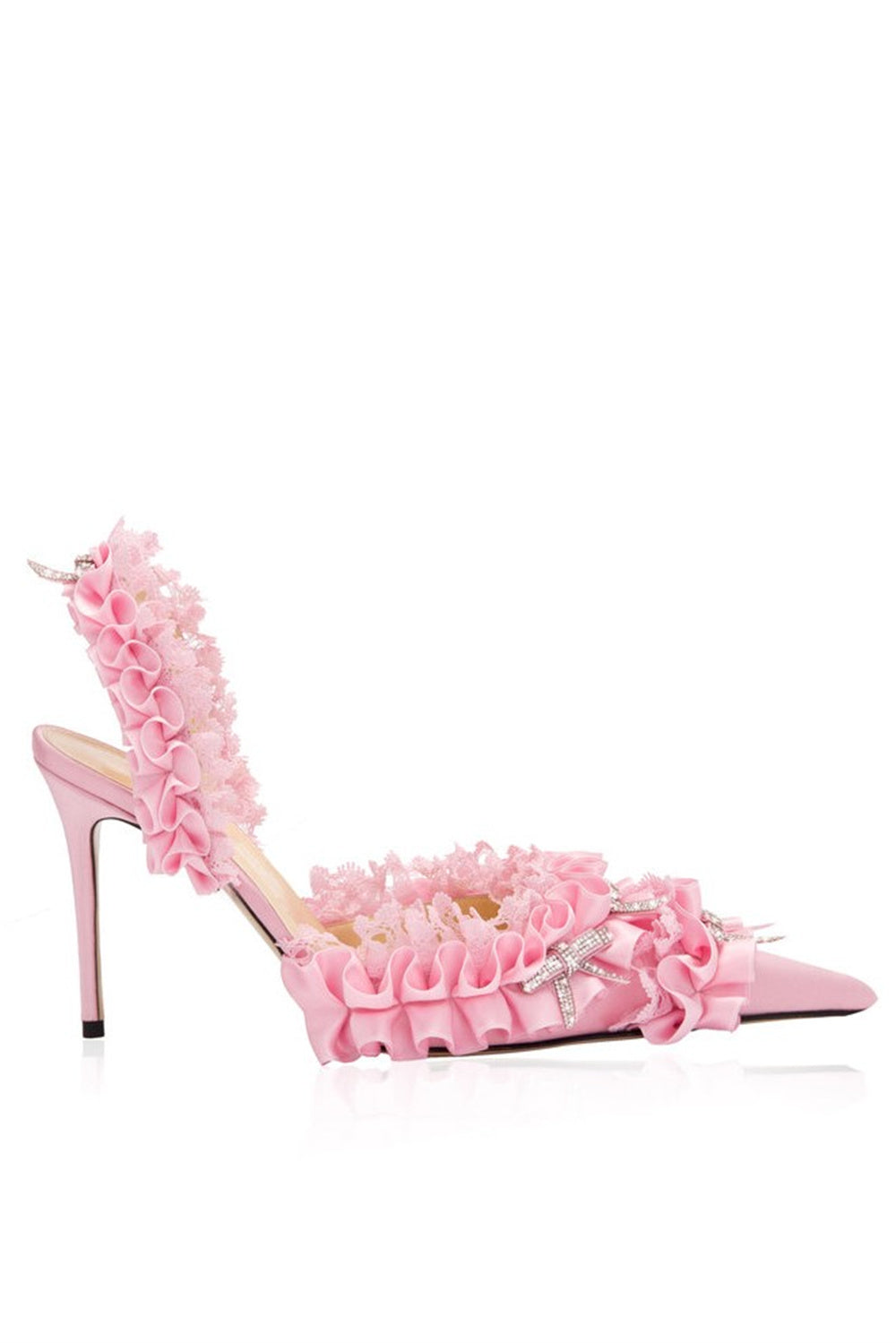 Avah Bow-embellished Slingback Pumps - Pink Flowering Girl
