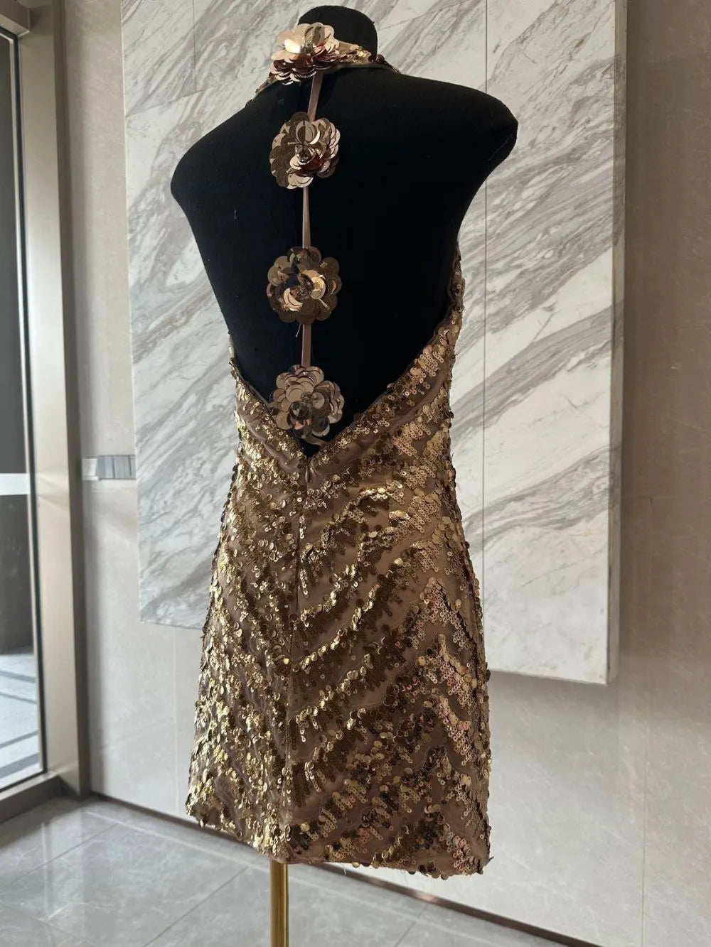 Mayline Sleeveless Sequin Mini Dress Flowering Girl
