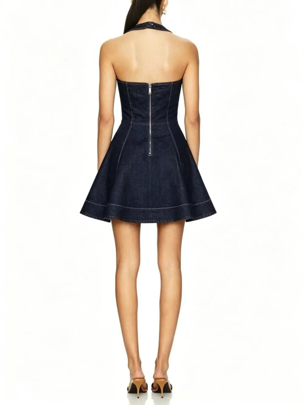 Meagan Sleeveless Denim Mini Dress Flowering Girl