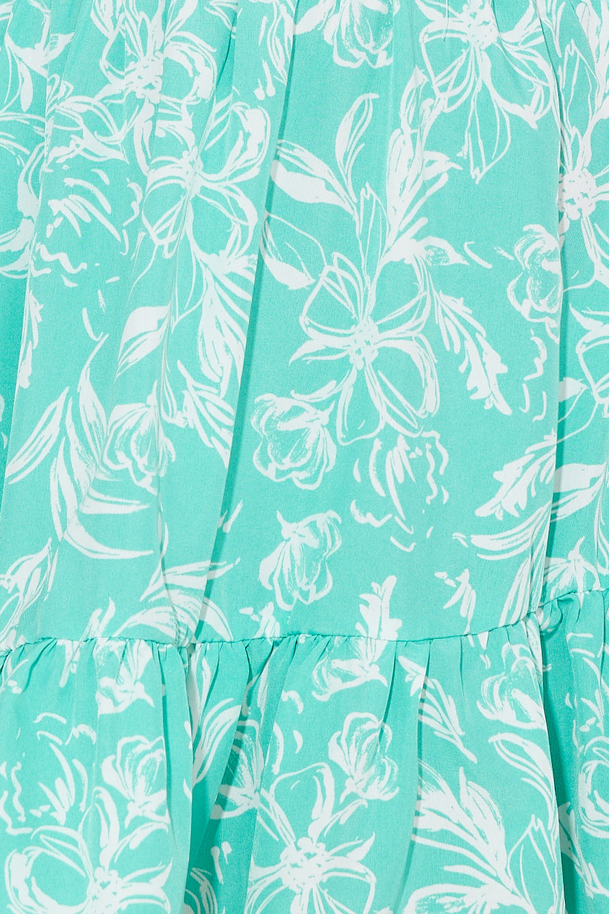 Long Beach Walks Mini Dress Mint Flowering Girl