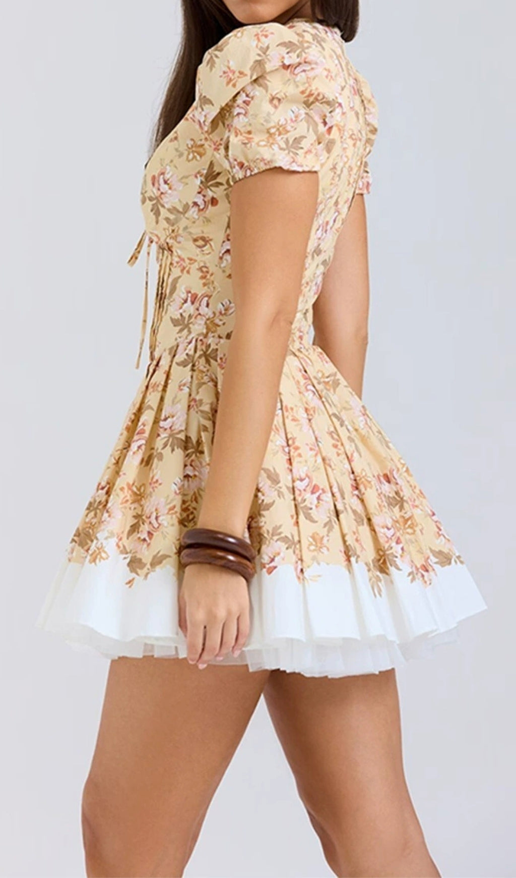 Frieda V-neck Floral Mini Dress Flowering Girl