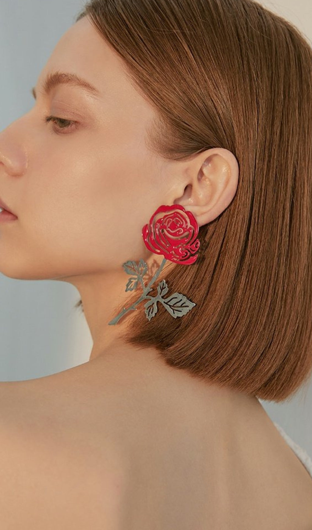 Arkadiy Rose-Colored Flower Alloy Earrings Flowering Girl